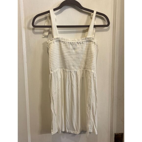 Modcloth White Peplum Tank Top Blouse Tie Up Shirt Women's Size Small - Picture 5 of 8